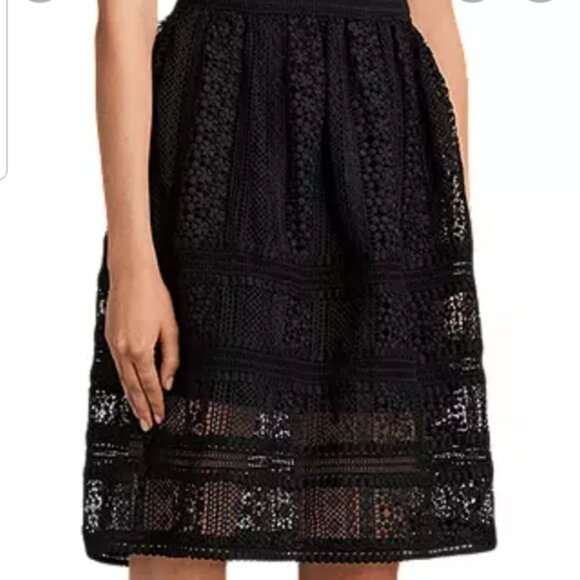 Allsaints Rowan black lace midi skirt UK 4 US 0 - Picture 2 of 9